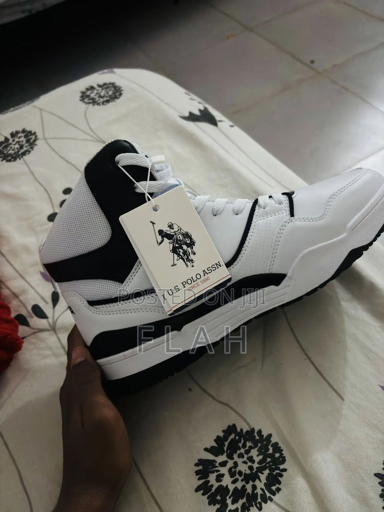 U.S. Polo Assn. High-Top Sneakers( White and Black)