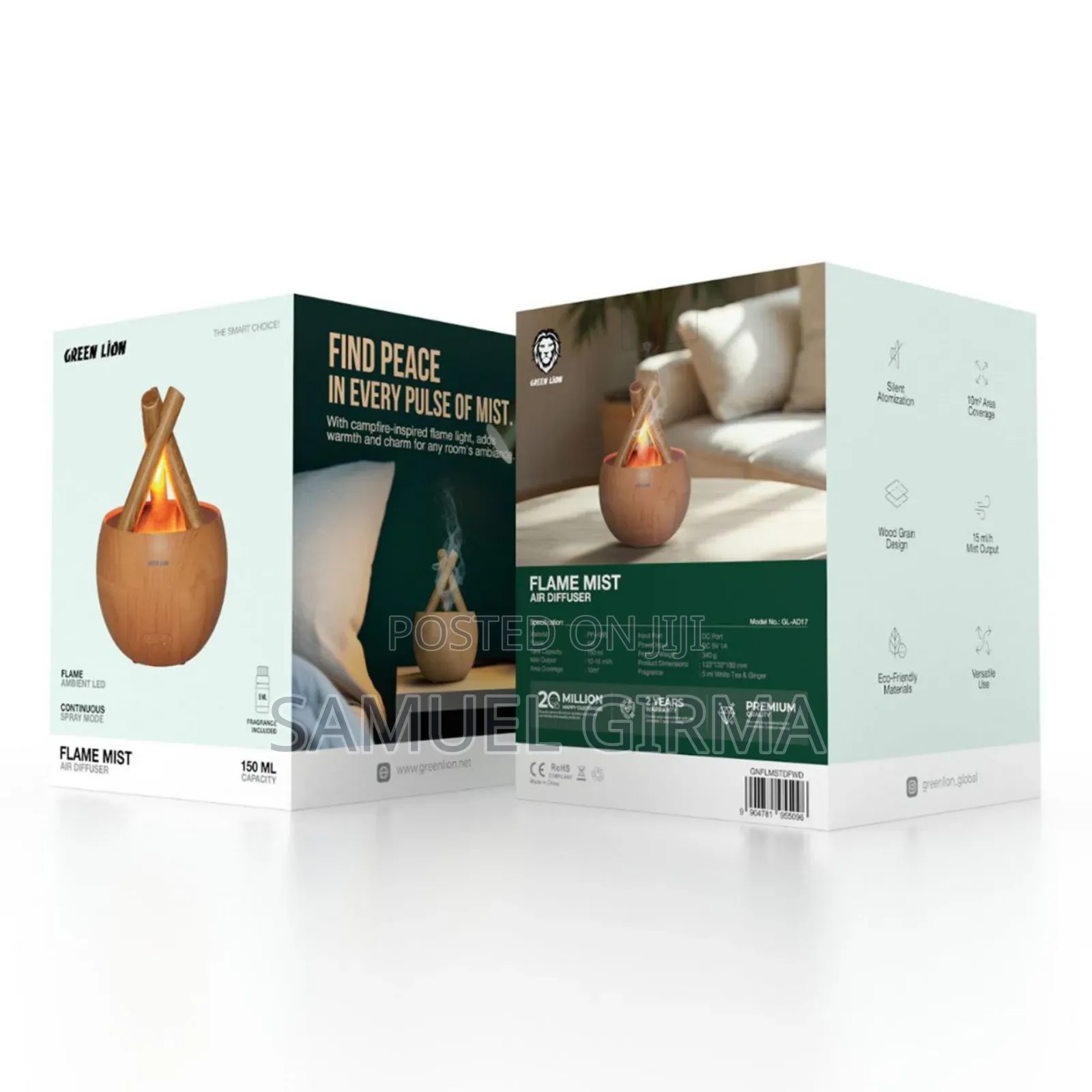 Green Lion Flame Mist Air Diffuser High-Quality