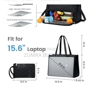 ለሴቶች የምሳ እቃ እና ላፕቶፕ ወዘተ መያዣ ያለው ቦርሳ