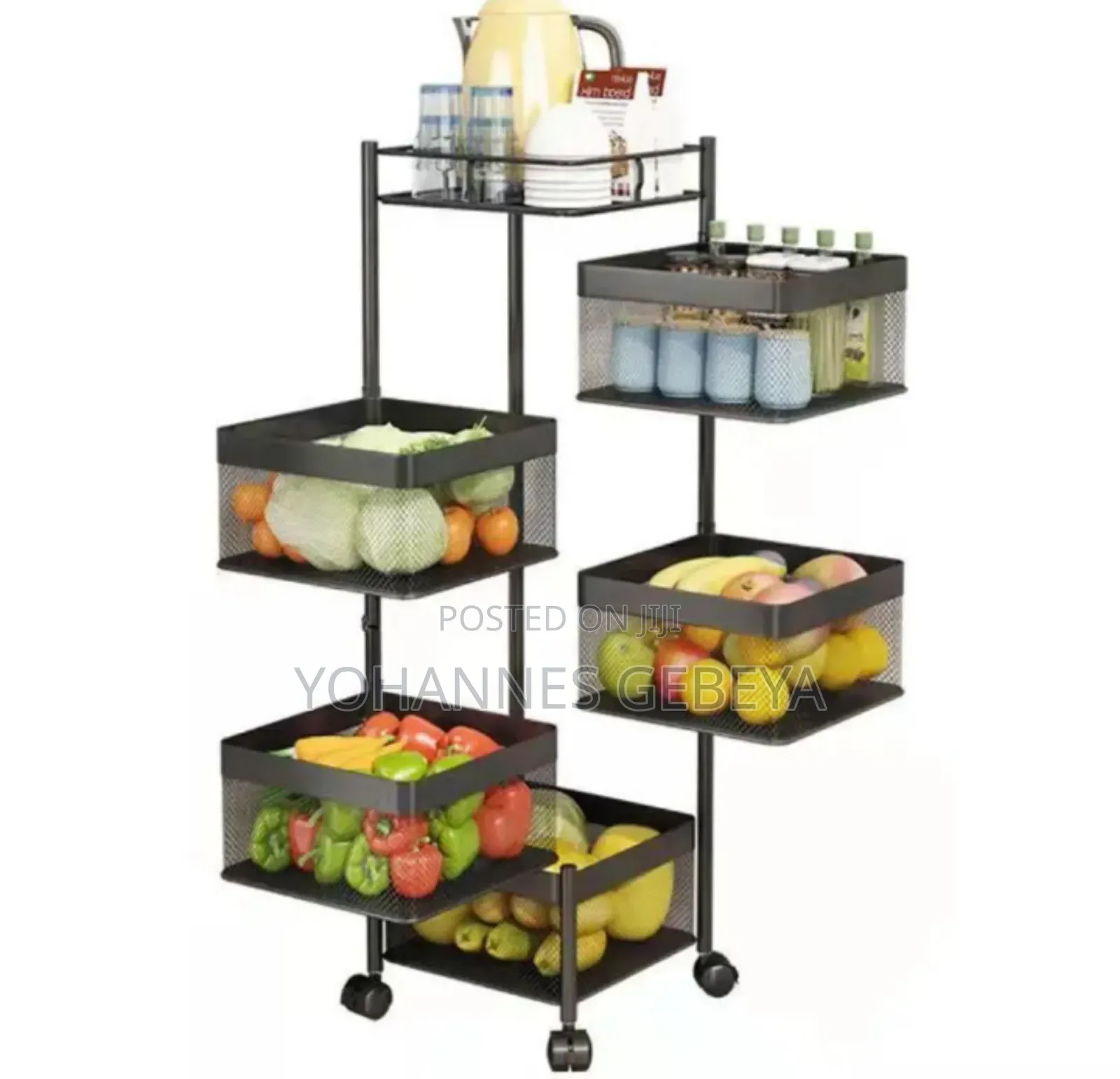 Movable and Rotatable Kitchen Storage Rack