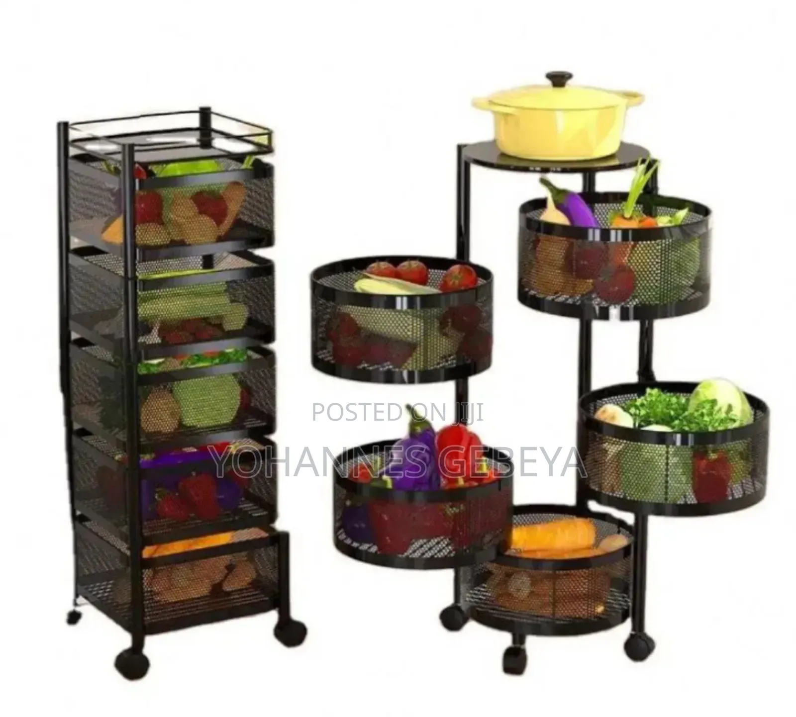 Movable and Rotatable Kitchen Storage Rack