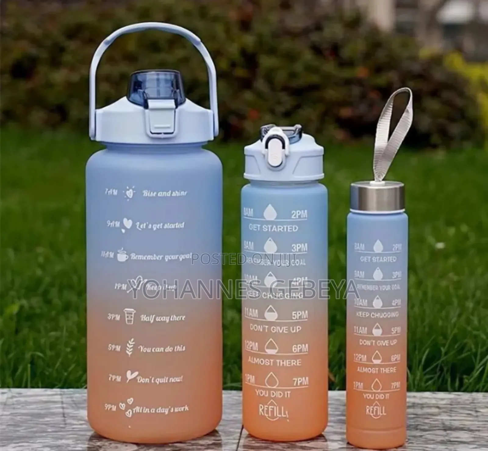 3 Set Sport Motivational Water Bottle