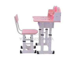 Photo - Writing Desk and Chairs Set for Kids