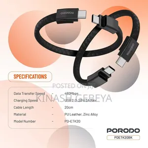 Photo - Porodo Usb C to Usb C Wrist Band Cable