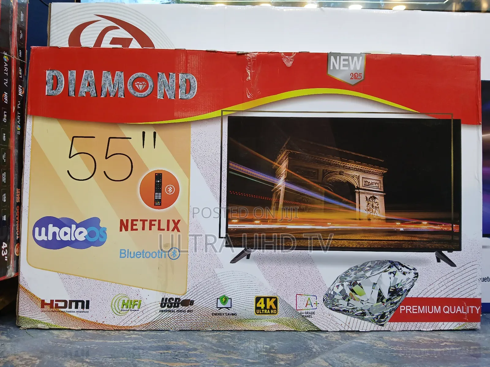 Diamond Tv 55 Inch Smart Double Glass Uhd Tv