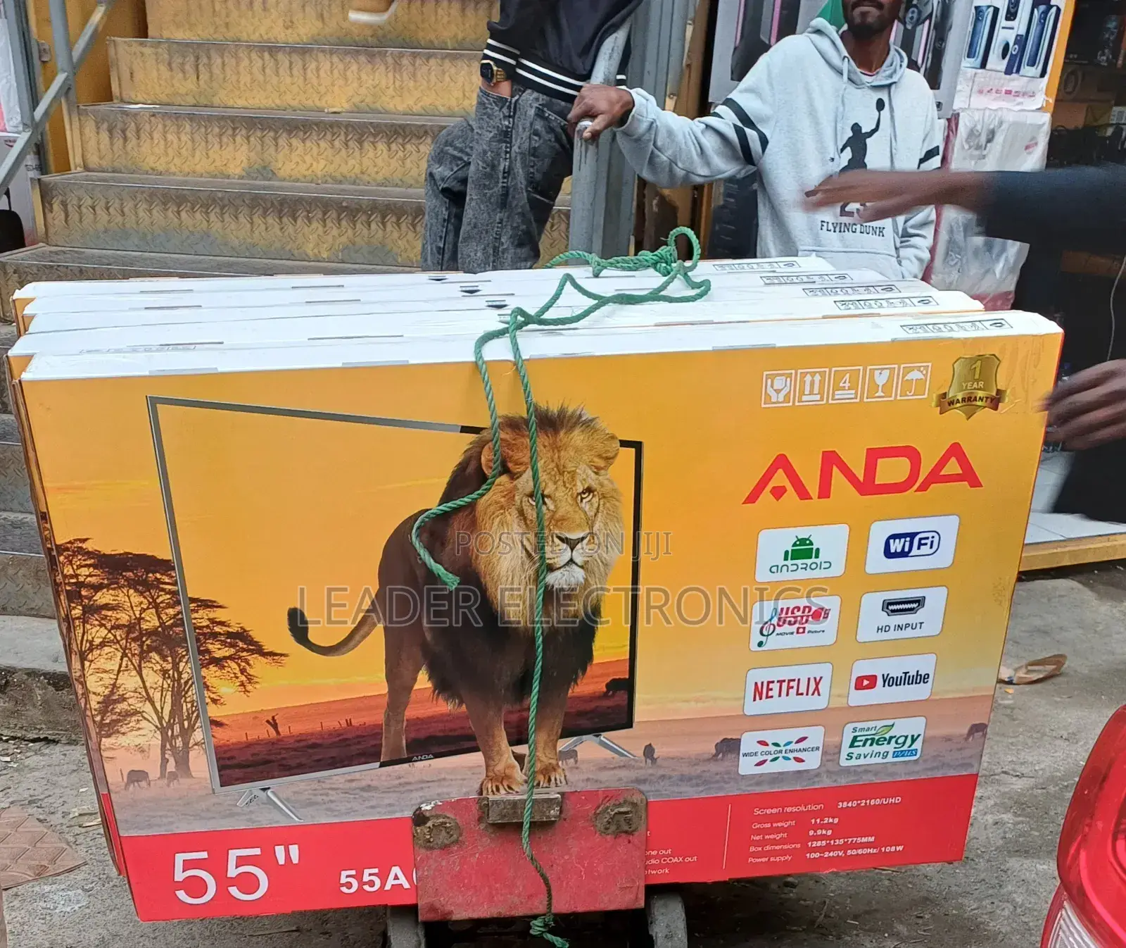 Anda Tv 55" Smart Android Tv Double Glass Tv New 2025