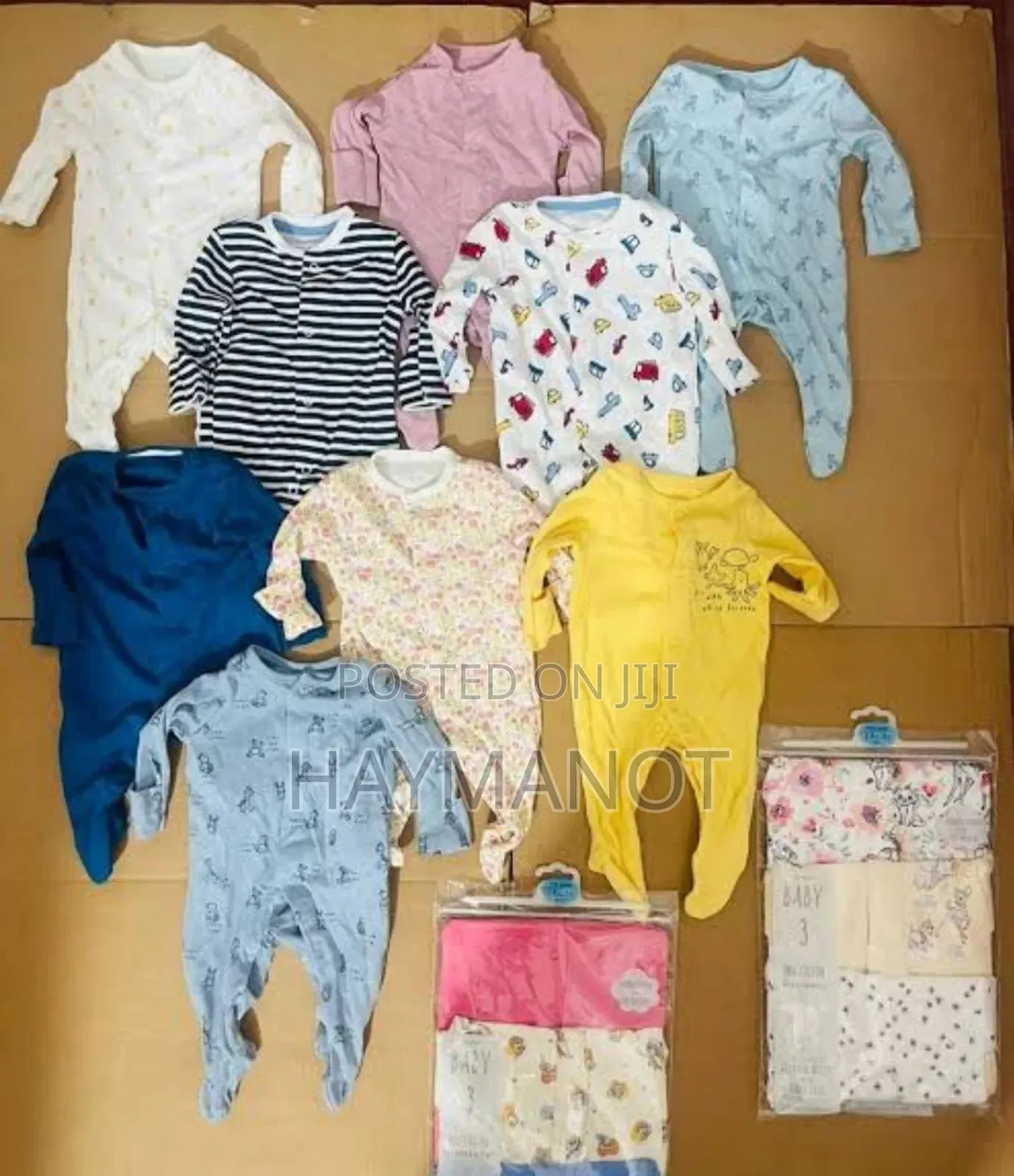 3-Piece Newborn Baby Foot Wrapped Jumpsuit