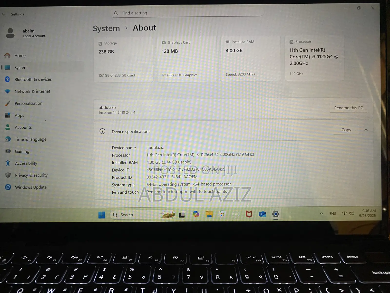 New Laptop Dell Inspiron 14 4GB Intel Core I3 SSD 256GB