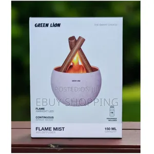 Photo - Aromatherapy Diffuser With Soothing Flame Effect Wood Grain Finish