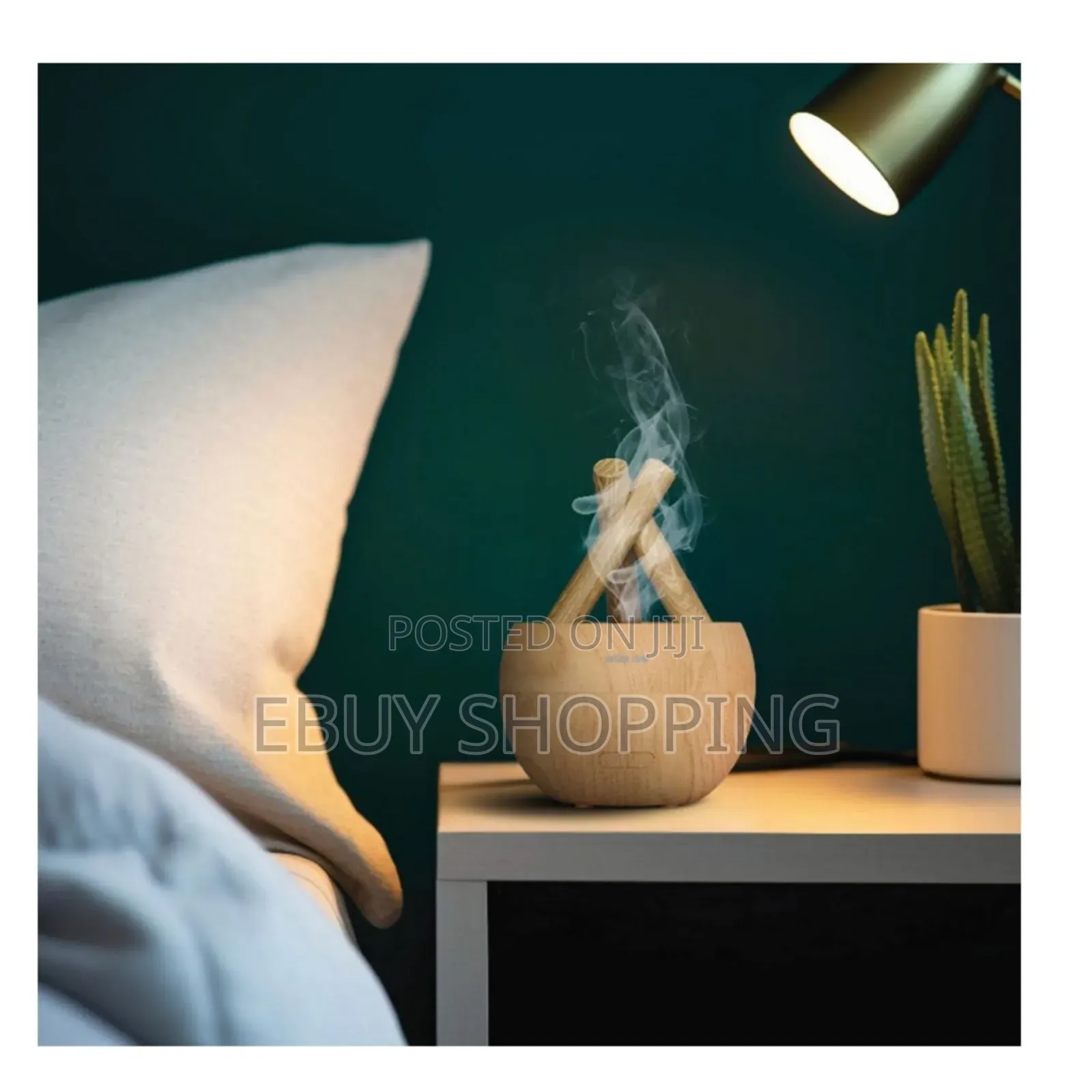 Aromatherapy Diffuser With Soothing Flame Effect Wood Grain Finish