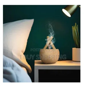 Aromatherapy Diffuser With Soothing Flame Effect Wood Grain Finish