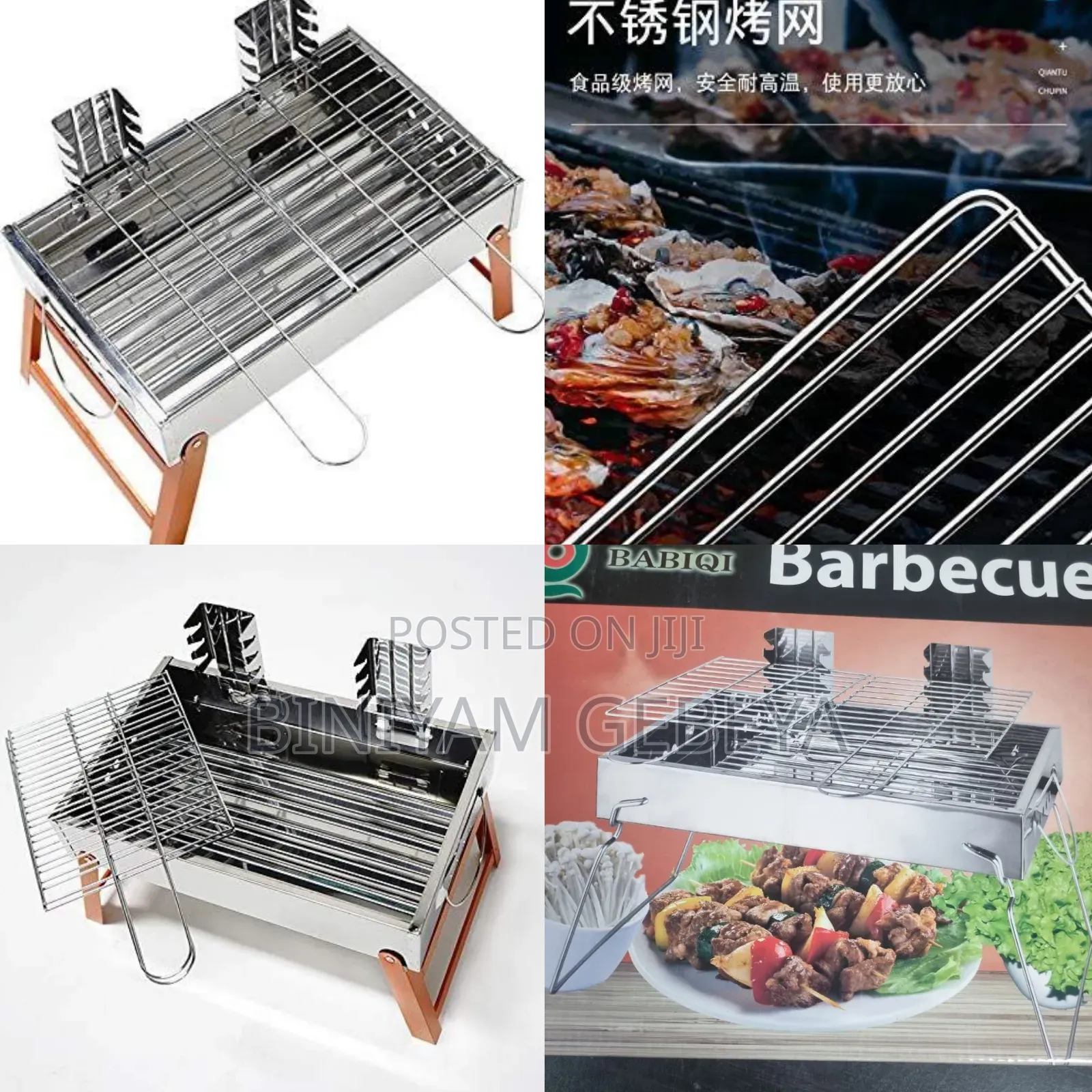 Original New Portable Charcoal BBQ Grill Stainless Steel