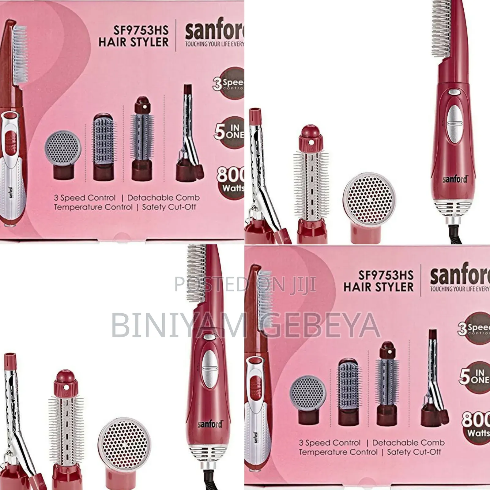 Original 5 in 1sanford Hair Styler5 አይነት መቀያየራ ያለው ኦርጅናል የፀጉር መተኮሻ