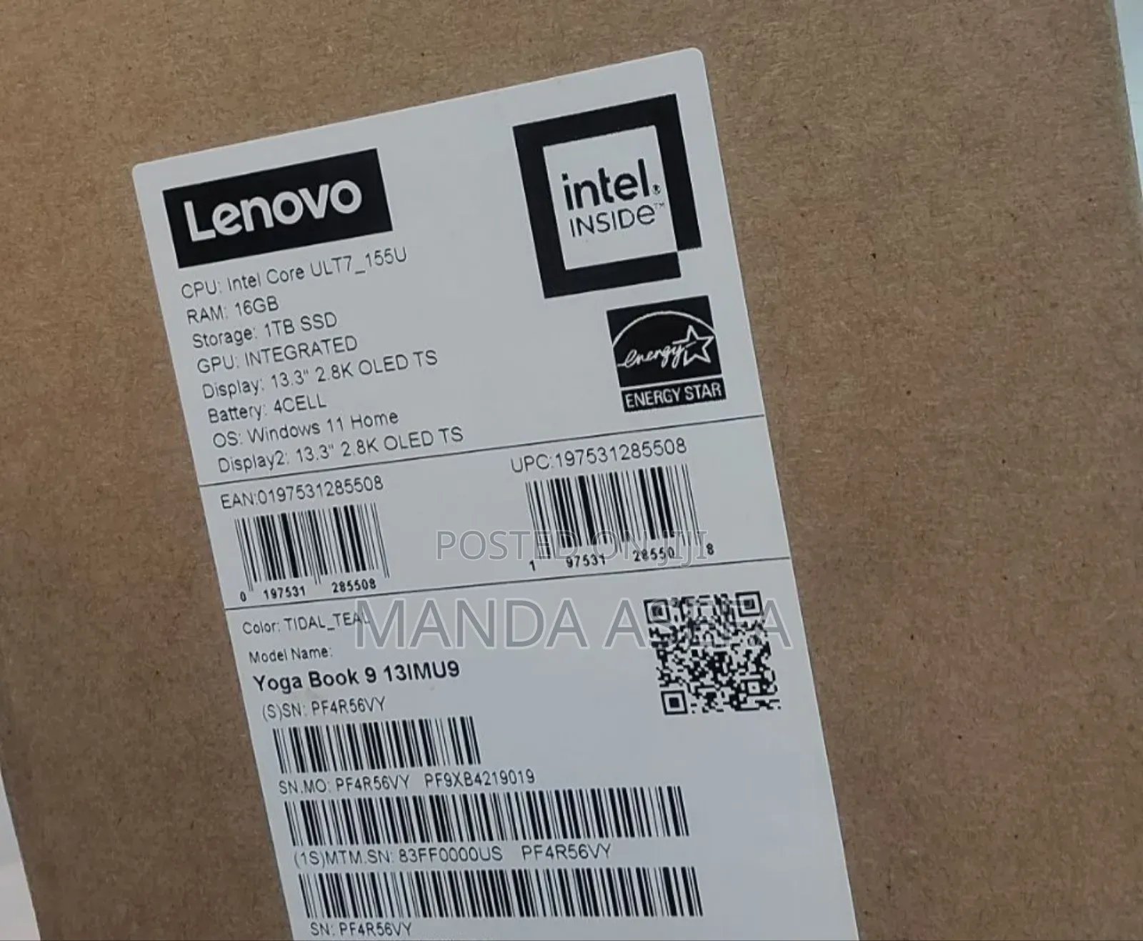 New Laptop Lenovo 16GB Intel Core Ultra 7 SSD 1T