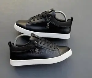 Original U.S. Polo Assn ‘Black/White’ Men’S Casual Flat Leather Shoes