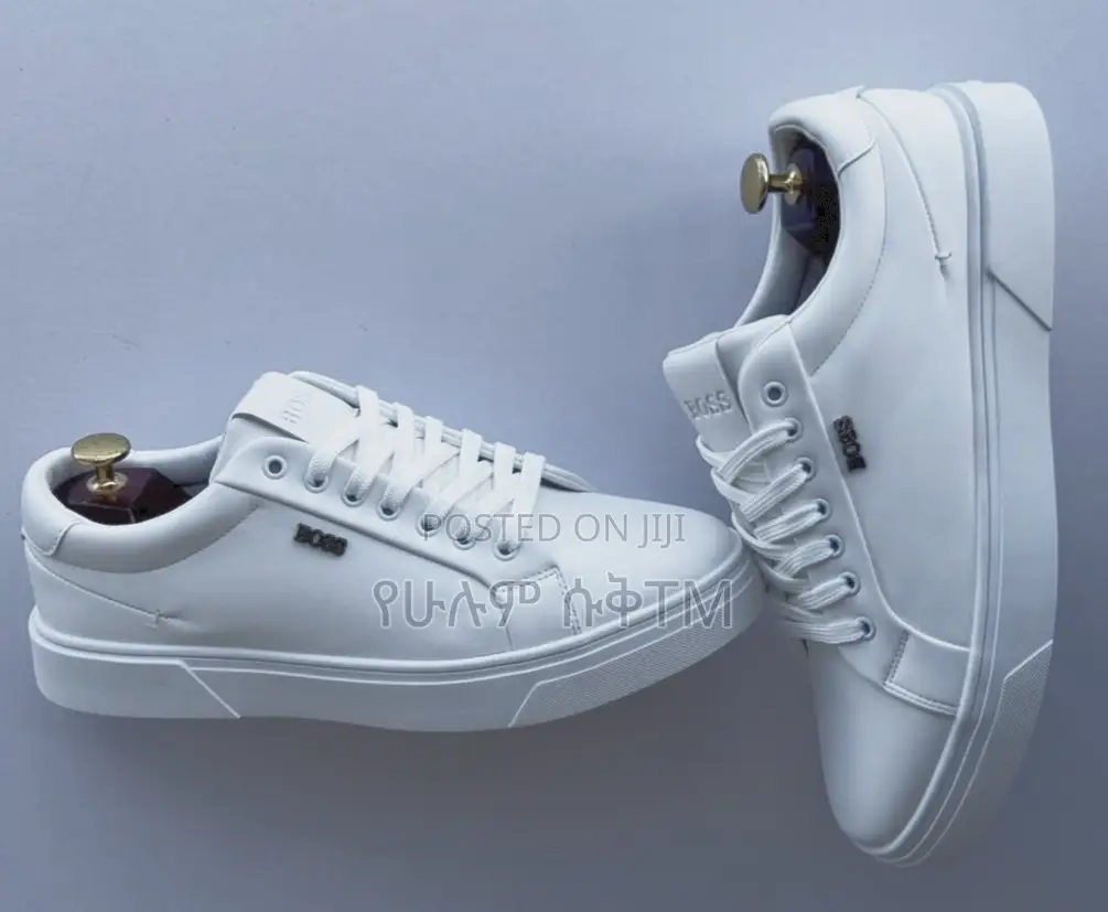 Original Hugo Boss ‘Triple White’ Men’S Flat Casual Leather Shoes