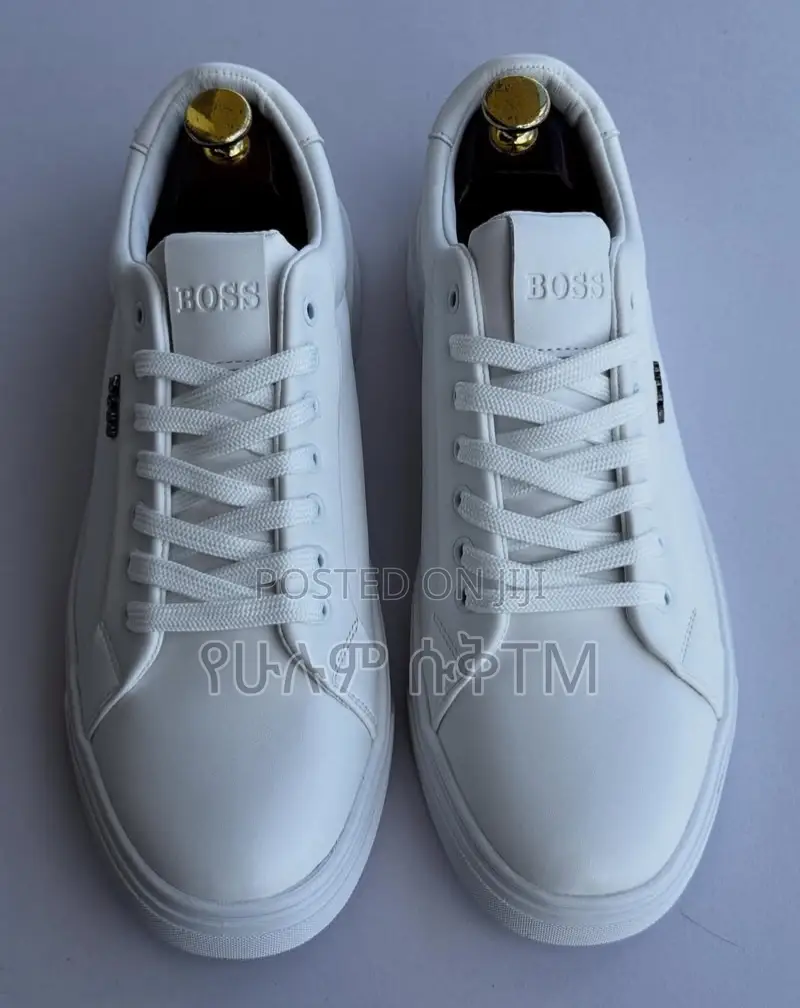 Original Hugo Boss ‘Triple White’ Men’S Flat Casual Leather Shoes