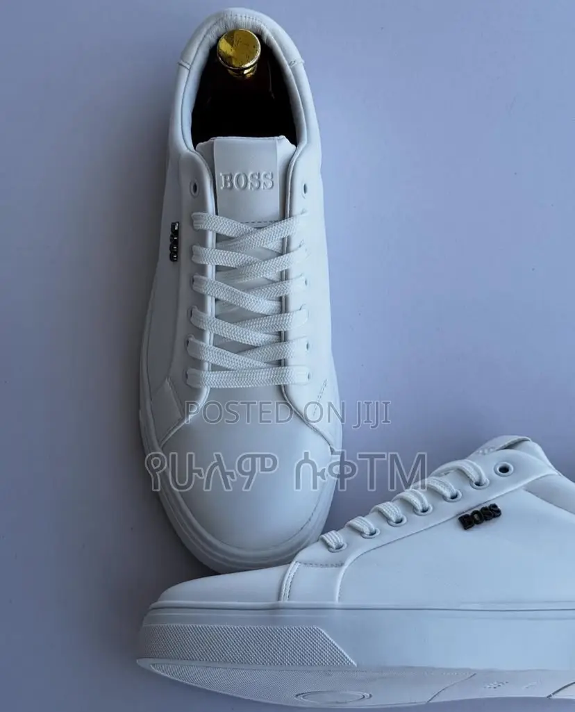 Original Hugo Boss ‘Triple White’ Men’S Flat Casual Leather Shoes