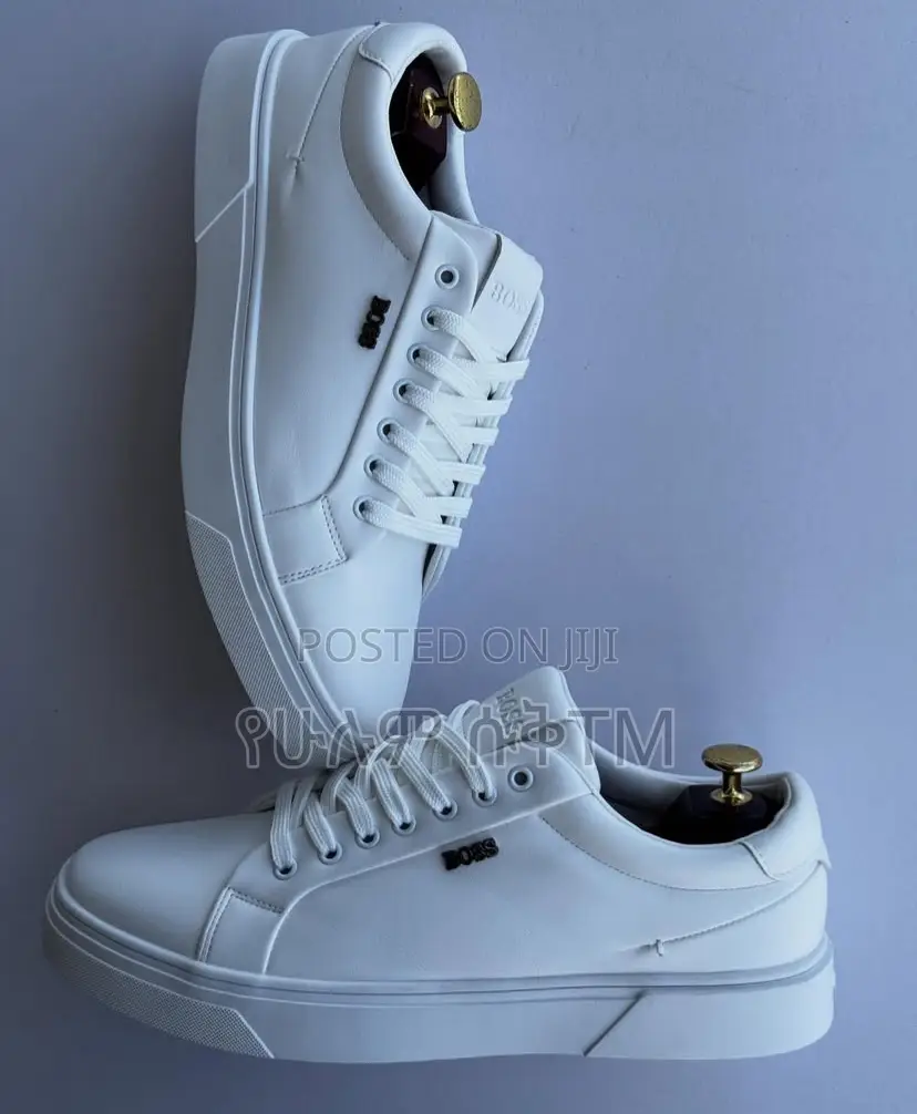 Original Hugo Boss ‘Triple White’ Men’S Flat Casual Leather Shoes