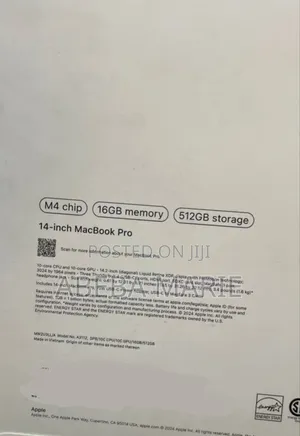 New Apple MacBook Pro 2024 M4 14-Inch 16GB Apple M4 Pro SSD 512GB
