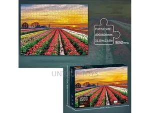 Photo -  1500-Piece Jigsaw Puzzle – Tulip Field Landscape 