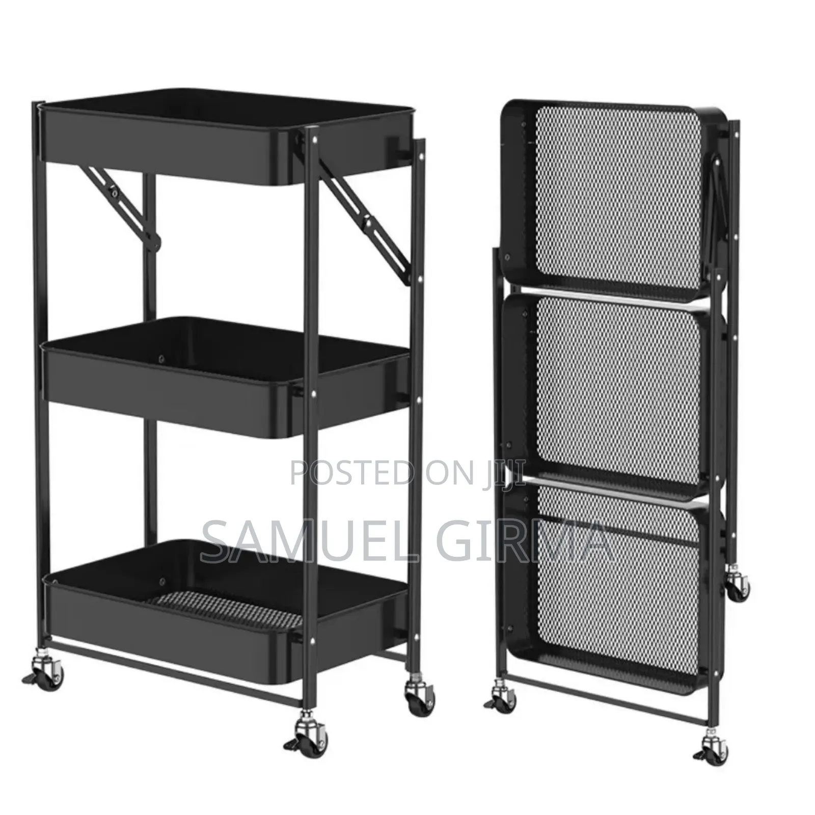 Foldable Metal Rolling Utility Cart