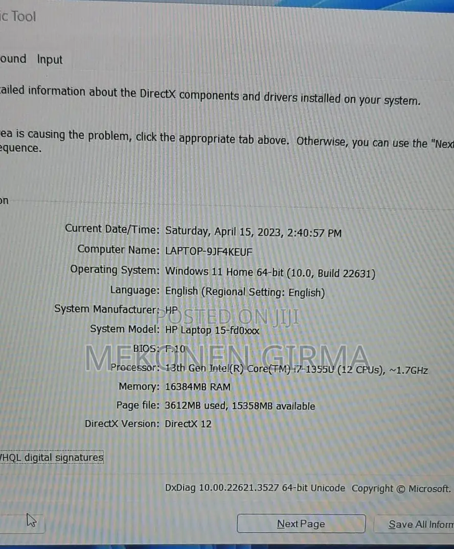 New Laptop HP 15 16GB Intel Core I7 SSD 1T