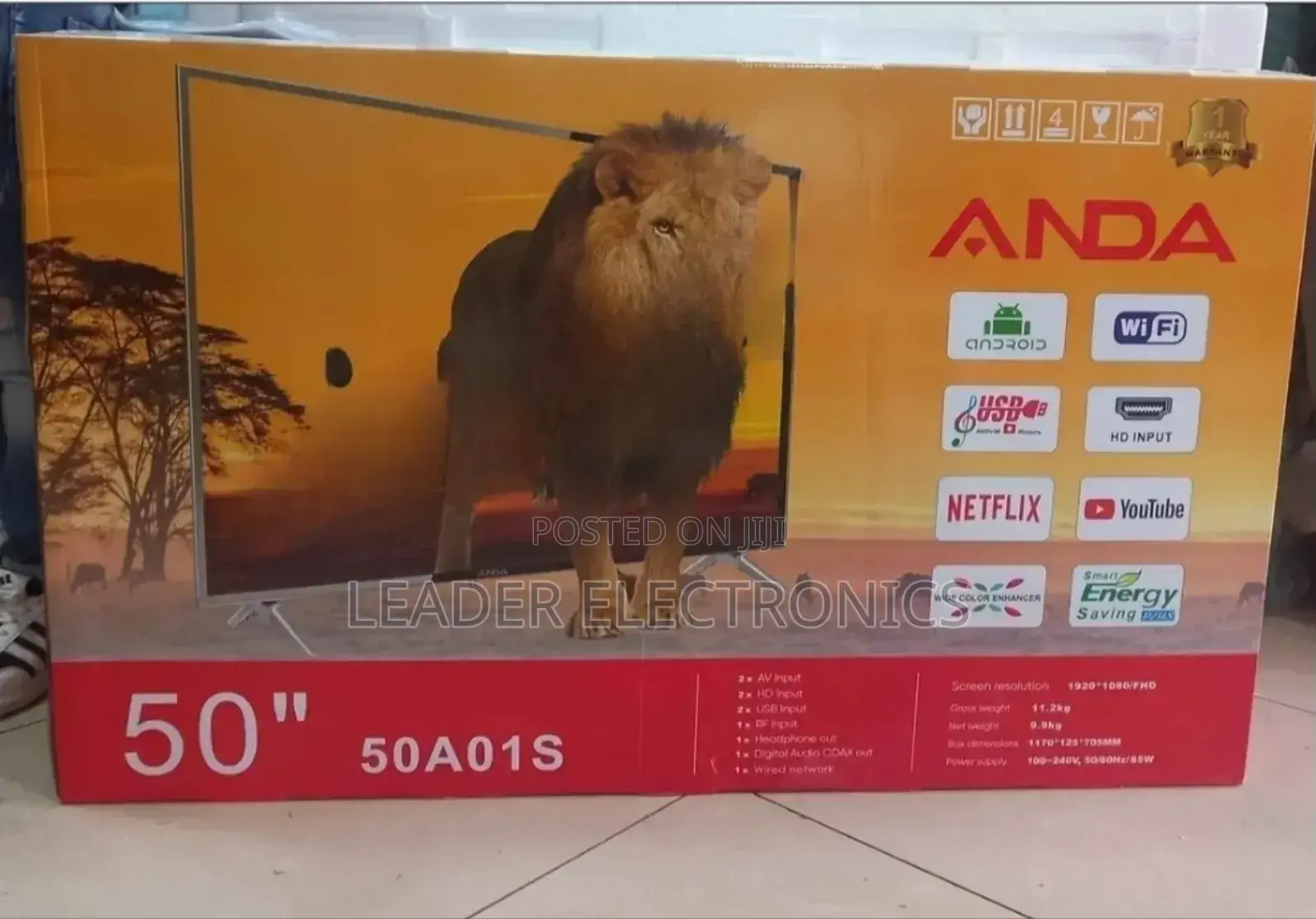 Anda Tv 50" Smart Android Tv New 2025