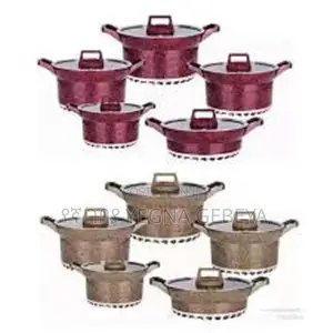5-Piece Granite Cookware Set Non-Stick Cooking Pots Pans With Lids