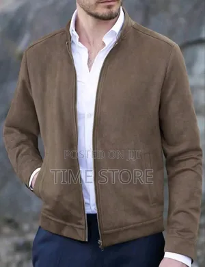 Photo - Manfinity Homme Men 1pc Zip Up Suedette Jacket