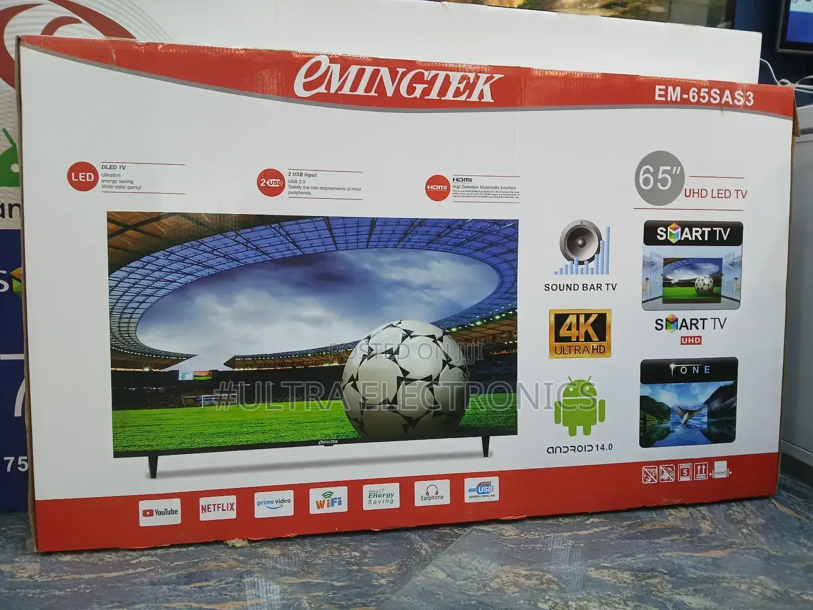 Emingtek 65 Inch Smart Android 14 TV