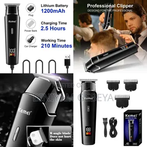 Photo - Original ቆዳን የማያጠቁር Kemei Km-1113 Hair Clipper,Trimmer for Men.