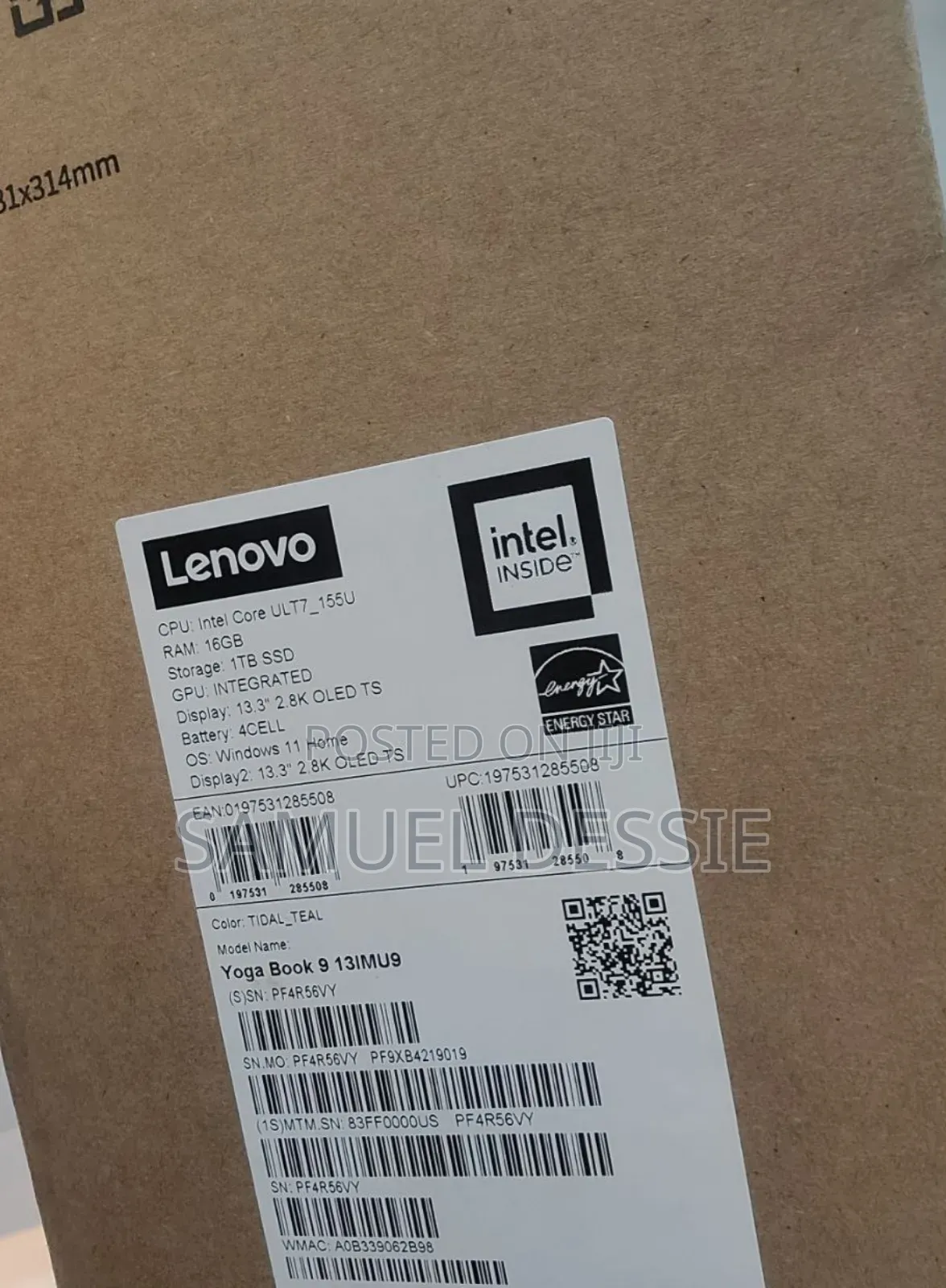 New Laptop Lenovo Yoga Book 9i 16GB Intel Core Ultra 7 SSD 1T