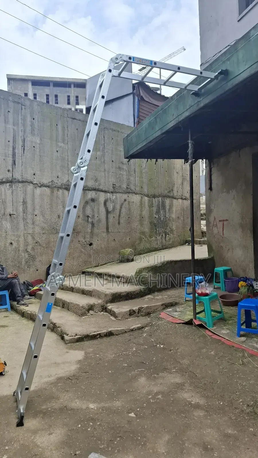 Multipurpose Aluminium Ladder 4meter ተጣጣፊ መሰላል