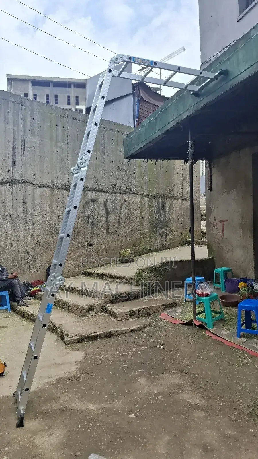 Multipurpose Aluminium Ladder 4meter ተጣጣፊ መሰላል