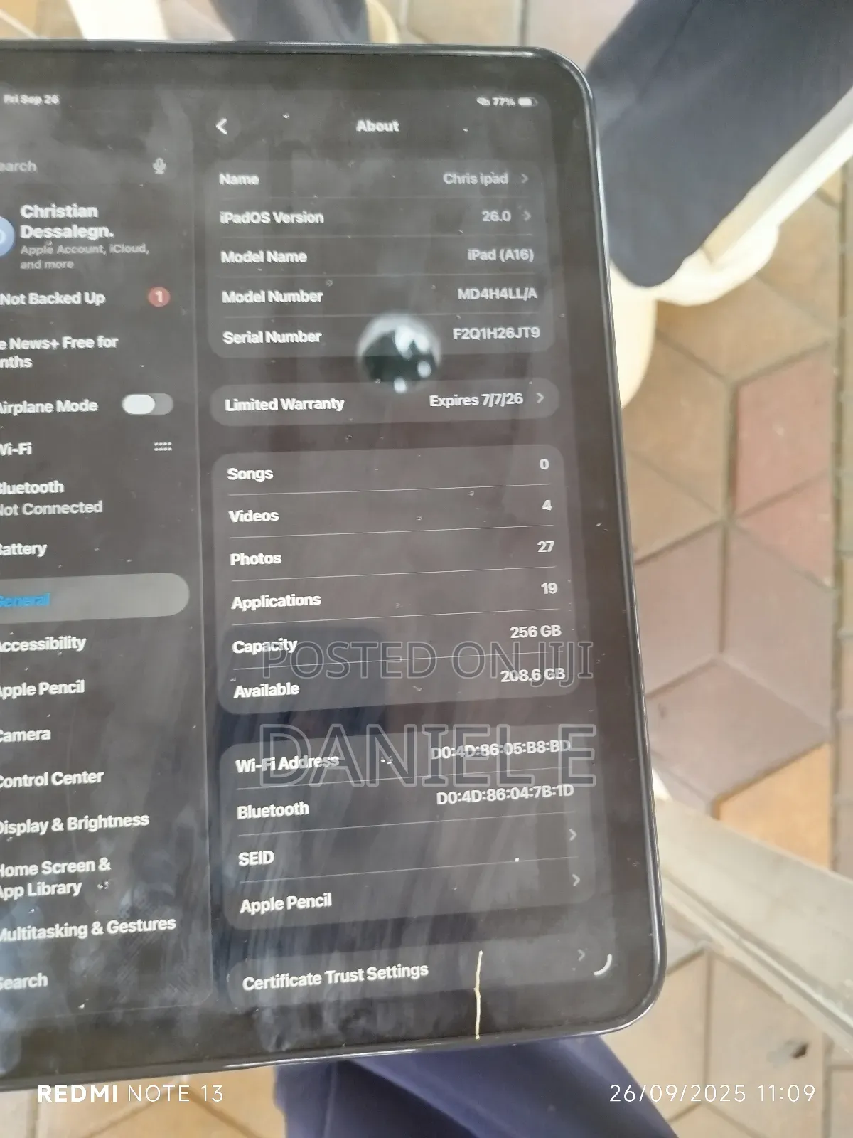 New Apple iPad (2025) 256 GB Blue