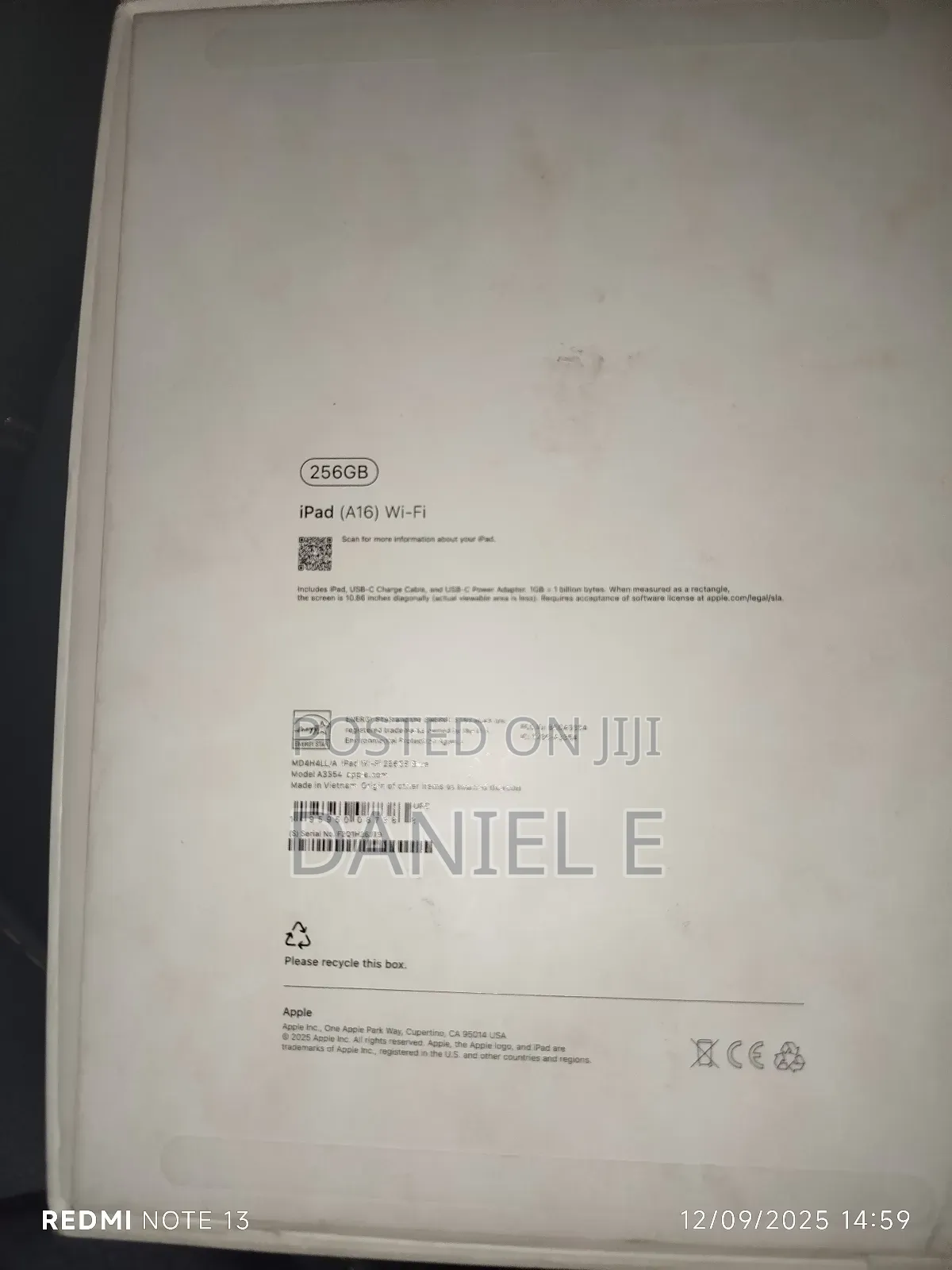 New Apple iPad (2025) 256 GB Blue