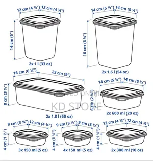 Ikea Food Container, Set of 17, Transparent
