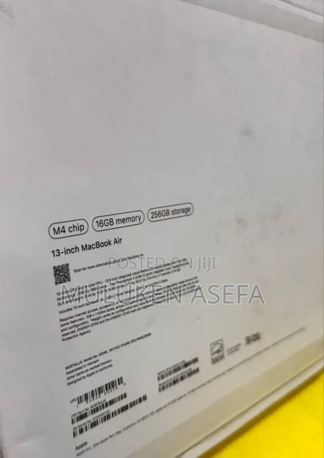 New Laptop Apple MacBook Air 2025 M4 13-Inch 16GB Apple M4 SSD 256GB