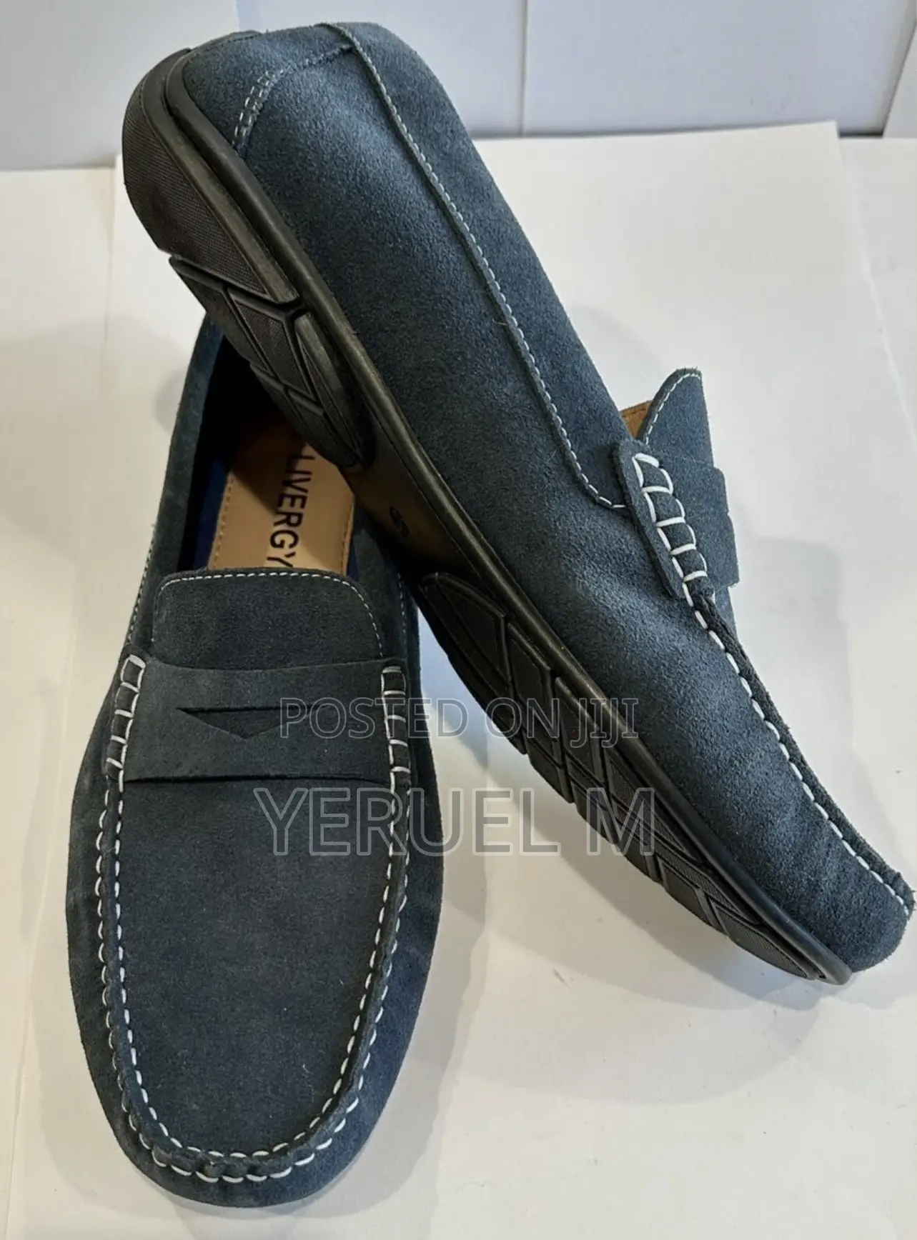 Classic Livergy Ian Blue Genuine Suede Leather Loafers Shoes
