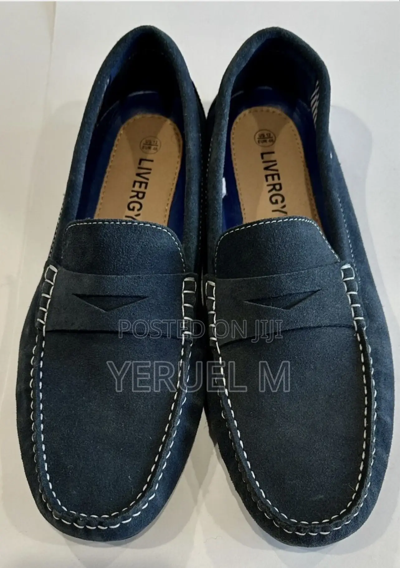 Classic Livergy Ian Blue Genuine Suede Leather Loafers Shoes