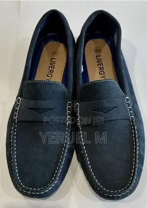 Classic Livergy Ian Blue Genuine Suede Leather Loafers Shoes