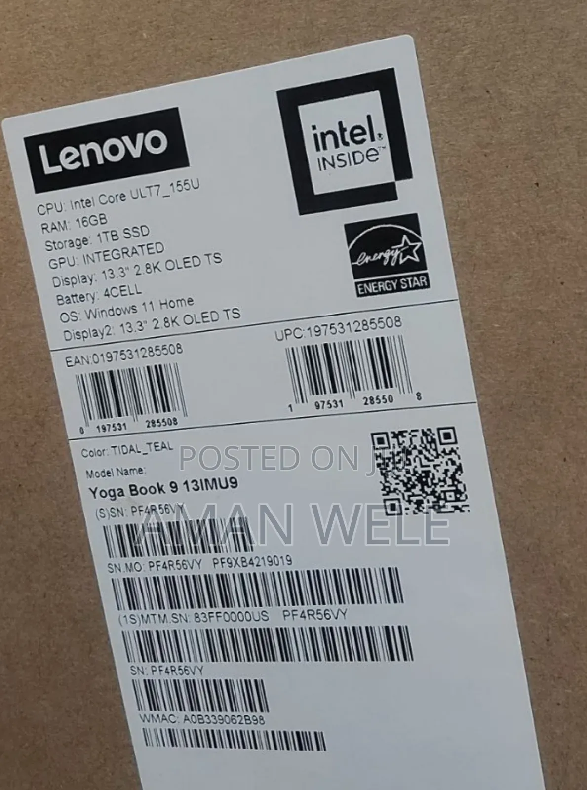 New Laptop Lenovo Yoga 2 16GB Intel Core Ultra 7 SSD 1T