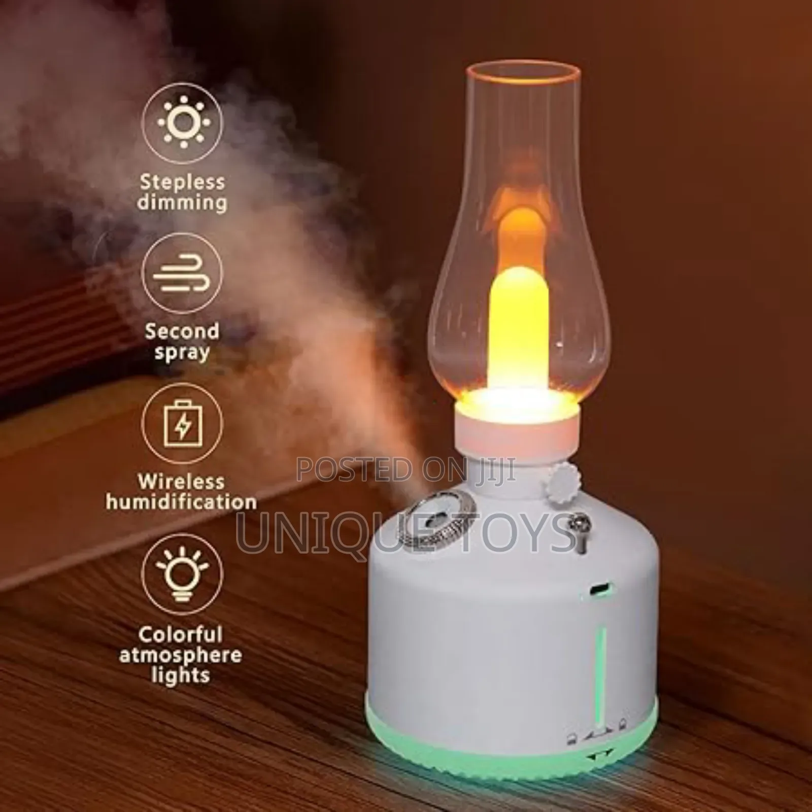 Vintage Lamp Humidifier – Mist + Night Light in One!