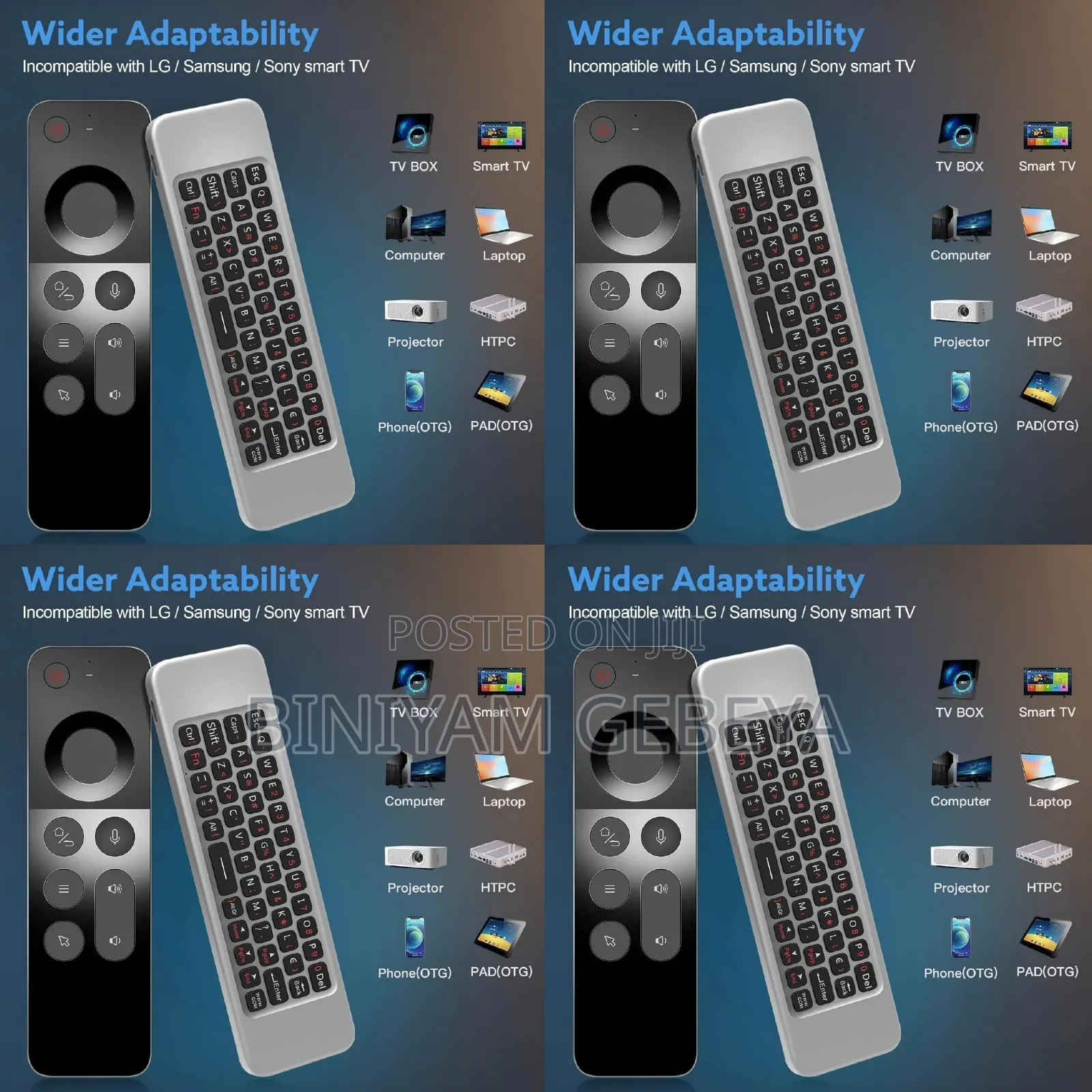 W3 Air Mouse Remote Control የራሱ ኪቦርድ ያለው ሪሞት ለቲቪ : ኮምፒውተር፤ ፕሮጀክተር
