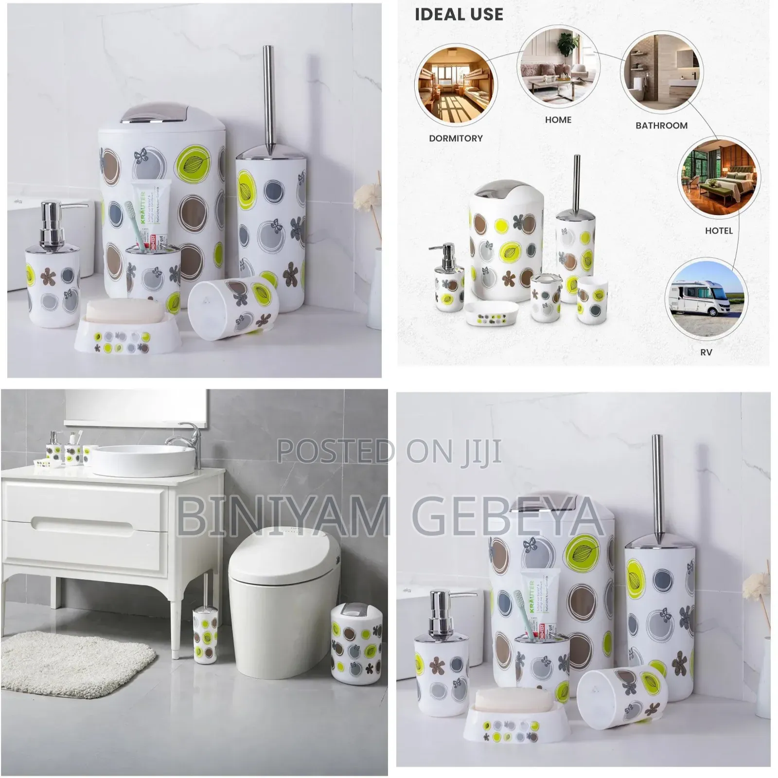 New Luxury Bathroom Accessory Set 6 Pieces