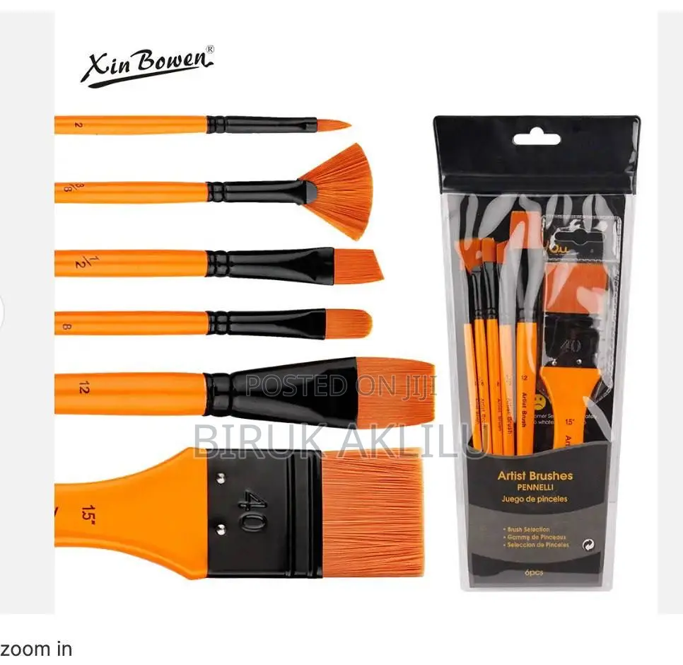 6 PCS Set Quality Artist Brush for Acrylic and Oil Painting