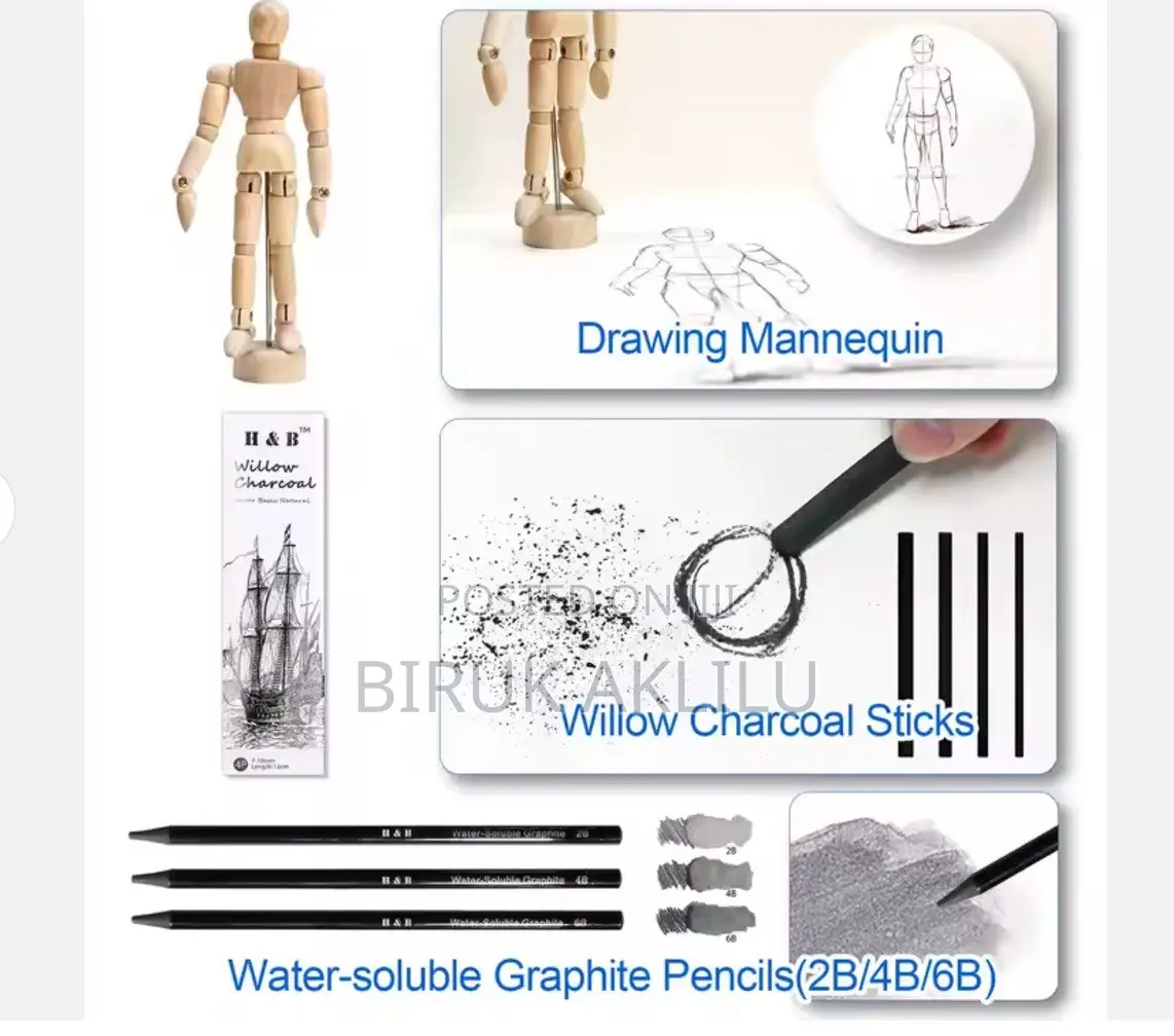 100pcs Sketch Pencil and Drawing Art Color Pencil Kit