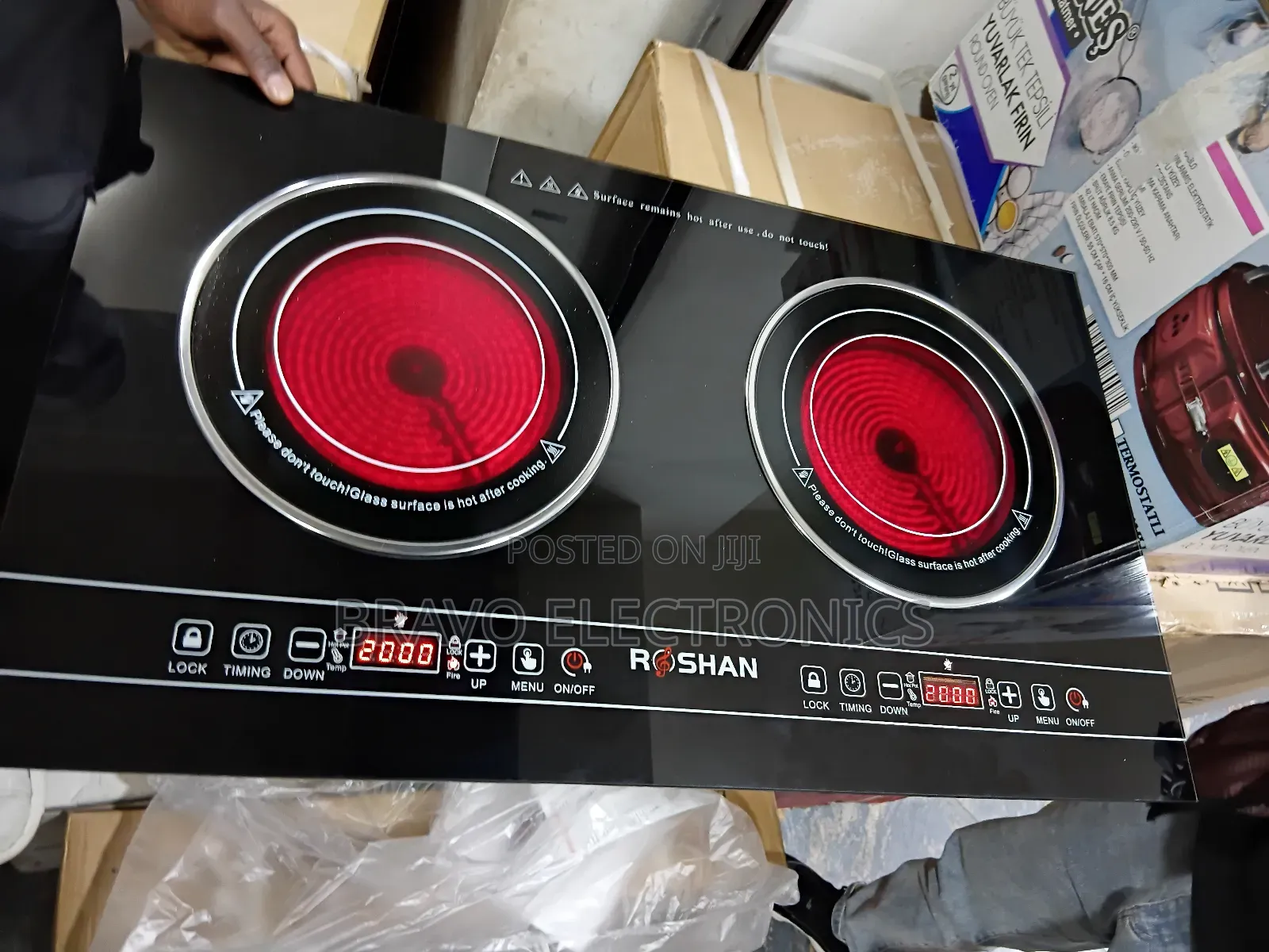 Roshan Digital Stove – 4 Electric Tempered Glass Burners