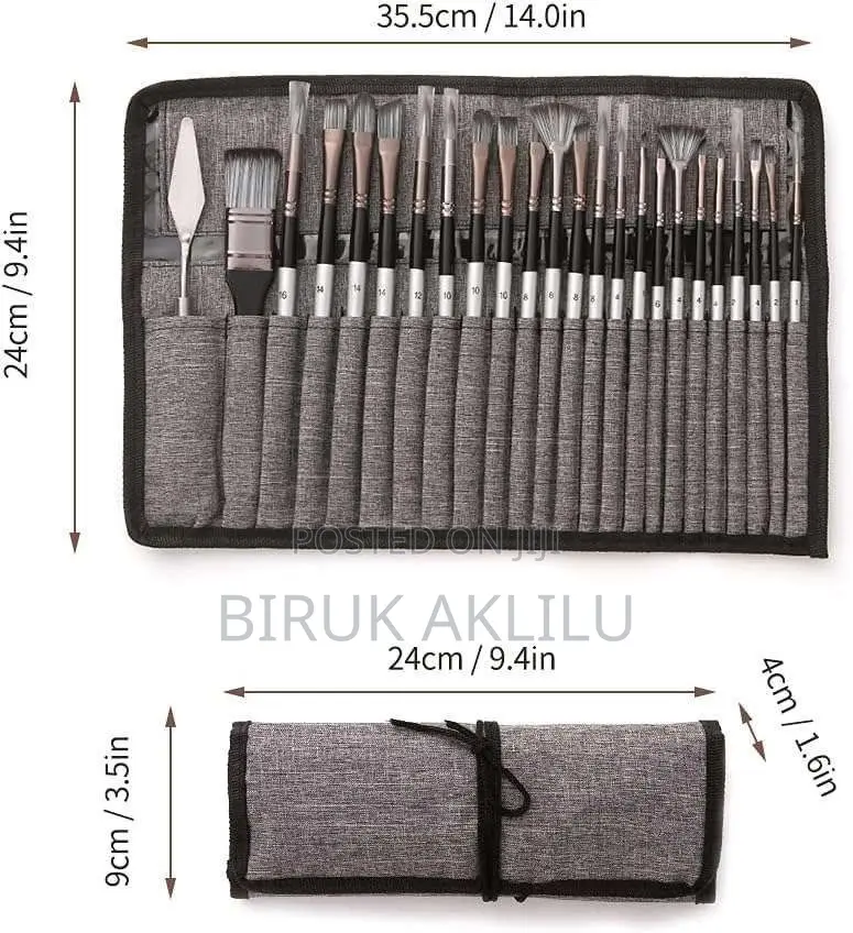 24pcs Brush Set Includes 1 Pallet Knife